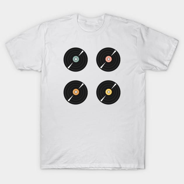 Pastel Vinyl Records T-Shirt by quirkyandkind